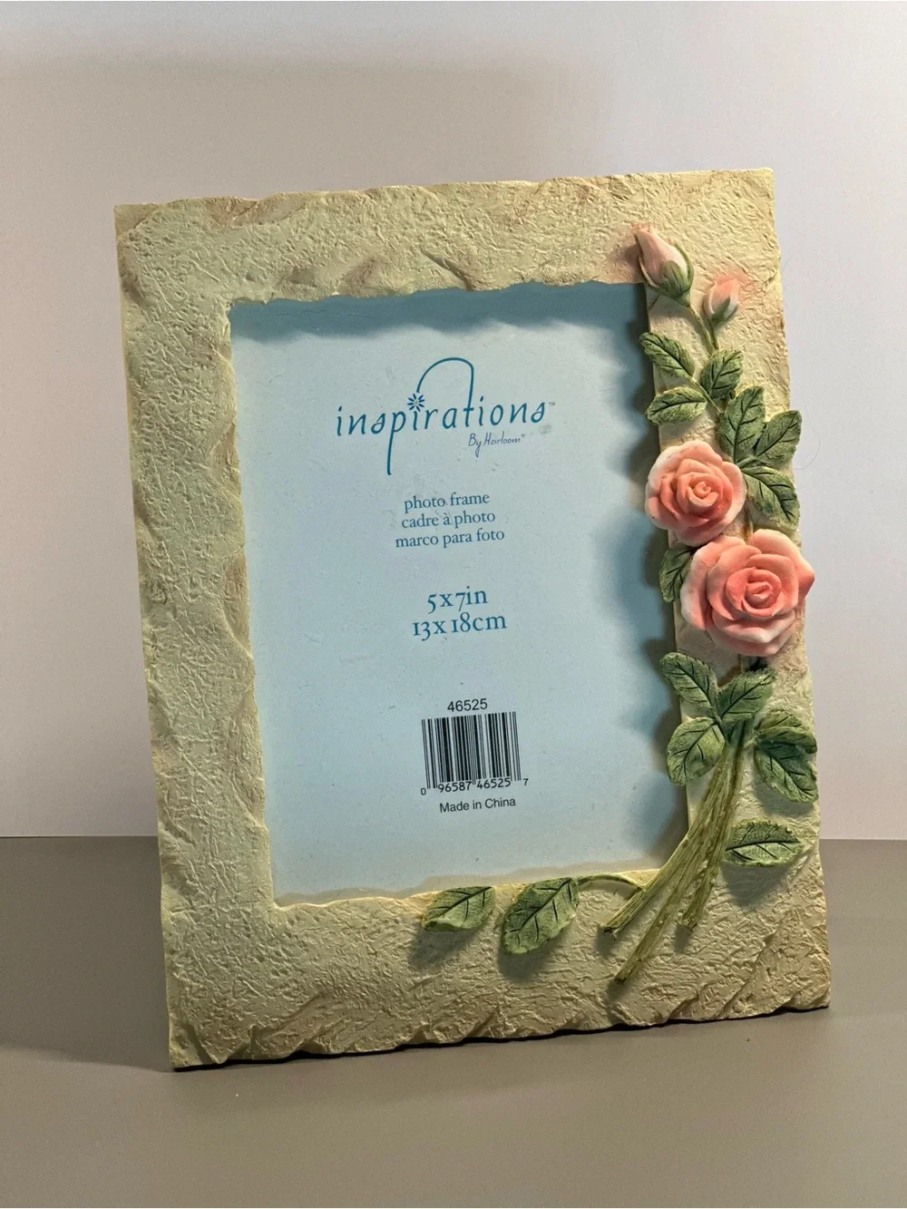 Inspirations By Heirloom Pink Rose 5x7 Photo Frame Floral Cottage Decor